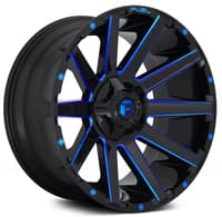 20x9 fuel off-road contra gloss black w/ candy blue accents d644 6x5.5/139.7 6x135 20mm