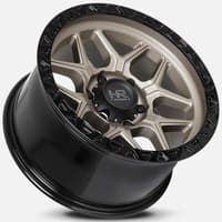 17x9 hardrock off-road h107 matte bronze w/ matte black lip ring 5x5/127 1mm