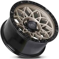 17x9 hardrock off-road h108 matte bronze w/ matte black lip ring 6x135 -12mm