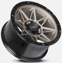 17x9 hardrock off-road h109 matte bronze w/ matte black lip ring 5x5/127 -12mm