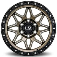 20x10 hardrock off-road h105 matte bronze w/ matte black lip ring 6x5.5/139.7 -19mm