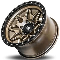 20x10 hardrock off-road h105 matte bronze w/ matte black lip ring 6x5.5/139.7 -19mm