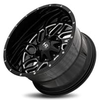 20x10 hardrock off-road h707 destroyer gloss black milled 8x170 -19mm