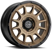 20x9 icon rancho satin bronze w/ gloss black lip 6x135 16mm