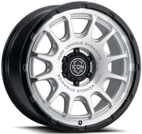 20x9 icon rancho silver machined w/ gloss black lip 5x5/127 -12mm