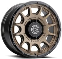20x9 icon rancho satin bronze w/ gloss black lip 8x180 12mm
