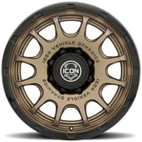 20x9 icon rancho satin bronze w/ gloss black lip 8x180 12mm