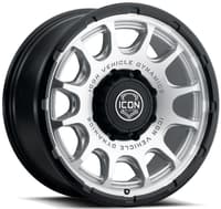 20x9 icon rancho silver machined w/ gloss black lip 8x6.5/165 12mm