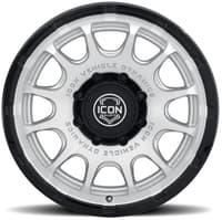 20x9 icon rancho silver machined w/ gloss black lip 8x6.5/165 12mm