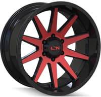 20x10 ion alloy 143 gloss black w/ red machined face 8x6.5/165 -19mm