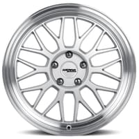 18x8 katana racing kr06 gloss silver machined lip 5x100 40mm