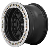 (clearance - no returns) 18x9 kmc km235 grenade crawl satin black w/ machined ring (true beadlock) 5x5/127 10mm