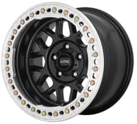 (clearance - no returns) 18x9 kmc km235 grenade crawl satin black w/ machined ring (true beadlock) 5x5/127 10mm