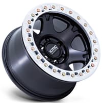 17x9 kmc km238 vi beadlock satin black w/ machined lip (true beadlock) 5x5/127 -12mm