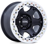 17x9 kmc km238 vi beadlock satin black w/ machined lip (true beadlock) 5x5/127 -12mm