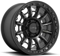 17x9 kmc km547 carnage satin black w/ gray tint 5x5/127 -12mm
