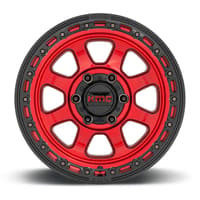 (clearance - no returns) 20x9 kmc km548 chase candy red w/ black lip 6x5.5/139.7 18mm
