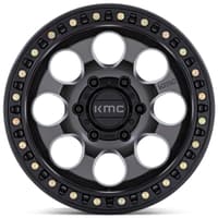 17x9 kmc km550 riot sbl anthracite w/ satin black lip 6x5.5/139.7 -12mm