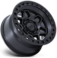 17x9 kmc km553 torx matte black w/ gloss black lip 6x5.5/139.7 -12mm