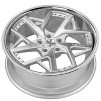 22x9 lexani devoe silver machined w/ stainless steel chrome lip (custom)