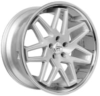 22x10.5 lexani nova nova silver machined w/ stainless steel chrome lip (custom)