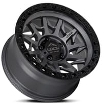 17x9 lock off-road lunatic matte grey w/ matte black ring 5x5/127 -12mm