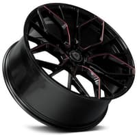 20x9 marquee m1004 gloss black w/ red milled 5x4.5/114.3 33mm