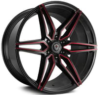 22x9.5 marquee m3259a gloss black w/ red milled 6x135 30mm