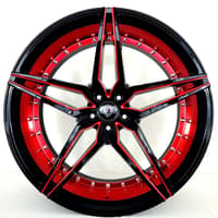 22x9 marquee m3259 gloss black w/ red milled & inner lip 5x4.5/114.3 35mm