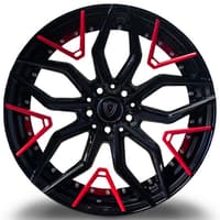 20x10.5 marquee m3371 gloss black w/ red inserts 5x112 38mm