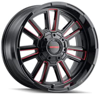 (clearance - no returns) 20x9 mayhem apollo 8115 gloss black w/ prism red milled 8x170 0mm