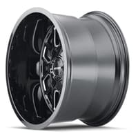 20x10 mayhem cogent 8107b gloss black w/ milled spokes 8x6.5/165 -19mm