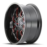 17x9 mayhem cogent 8107btr gloss black w/ prism red 5x5/127 5x5.5/139.7 -12mm