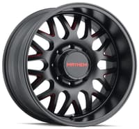 (clearance - no returns) 20x9 mayhem tripwire 8110btr gloss black milled w/ prism red 8x170 18mm