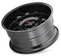 (clearance - no returns) 20x9 mayhem tripwire 8110btr gloss black milled w/ prism red 8x170 18mm