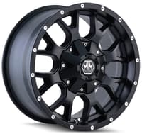 17x9 mayhem warrior 8015mb matte black 5x4.5/114.3 5x5/127 -12mm