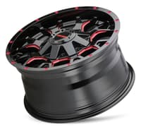 20x9 mayhem warrior 8015btr gloss black w/ prism red 6x135 6x5.5/139.7 0mm