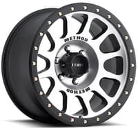16x8 method race mr305 nv matte black w/ machined face & street lock lip 5x4.5/114.3 0mm