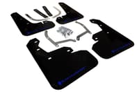 rally armor 2017-2022 subaru impreza ur black mud flap w/ blue logo mf45-ur-blk/bl