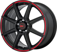 17x7 motegi mr142 satin black w/ red strip 5x112 5x4.5/114.3 40mm