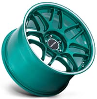 18x9.5 motegi mr158 hokkaido green w/ machined lip 5x112 35mm