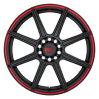 18x8 motegi mr142 satin black w/ red strip 5x4.5/114.3 5x120 45mm