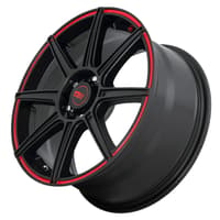 17x7 motegi mr142 satin black w/ red strip 5x100 5x4.5/114.3 40mm