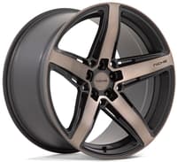 (clearance - no returns) 20x11 niche teramo matte black w/ double dark tinted face m271 5x115 20mm