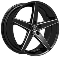 22x9 lexani r-four gloss black w/ milled accents 5x120 30mm