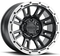 17x9 raceline 956bs compass satin black w/ silver ring 6x135 -12mm