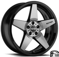 (clearance - no returns) 17x8 reika r15 seeker gloss black machine face (flow formed) 5x4.5/114.3 38mm