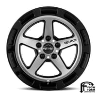 (clearance - no returns) 17x8 reika r20 teton gloss black machine face 5x4.5/114.3 38mm