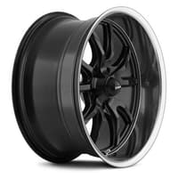 18x9.5 ridler 650 matte black w/ polished lip 5x4.5/114.3 0mm