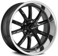 17x8 ridler 650 matte black w/ polished lip 5x4.75/120.7 0mm